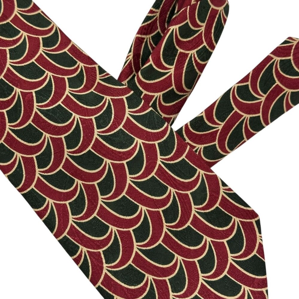 Polo Ralph Lauren 100% Silk Handmade Made in USA Forest Green Red Necktie Tie